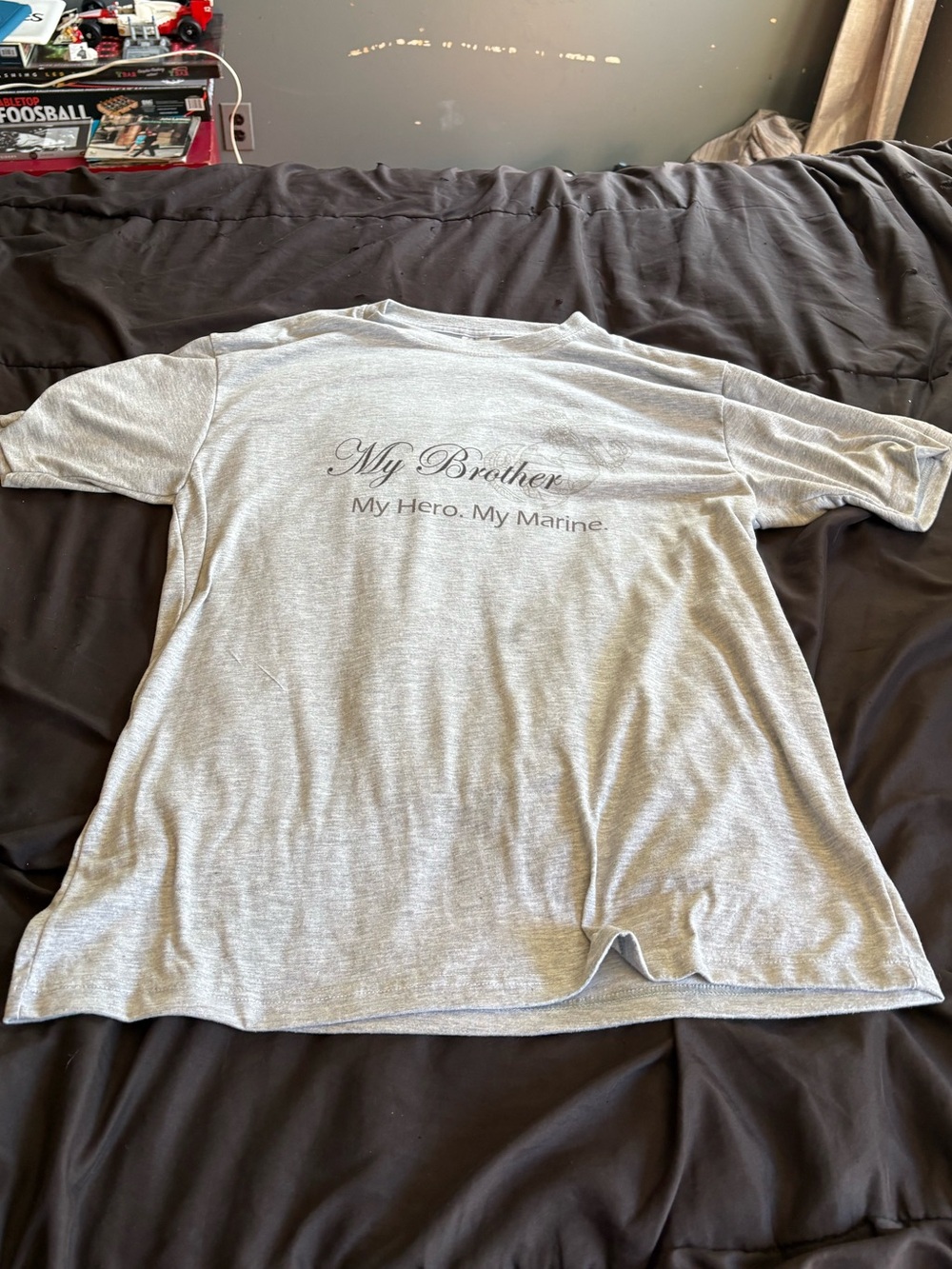 My Brother My Hero My Marine Graphic T-Shirt Vapor Apparel Gray XL